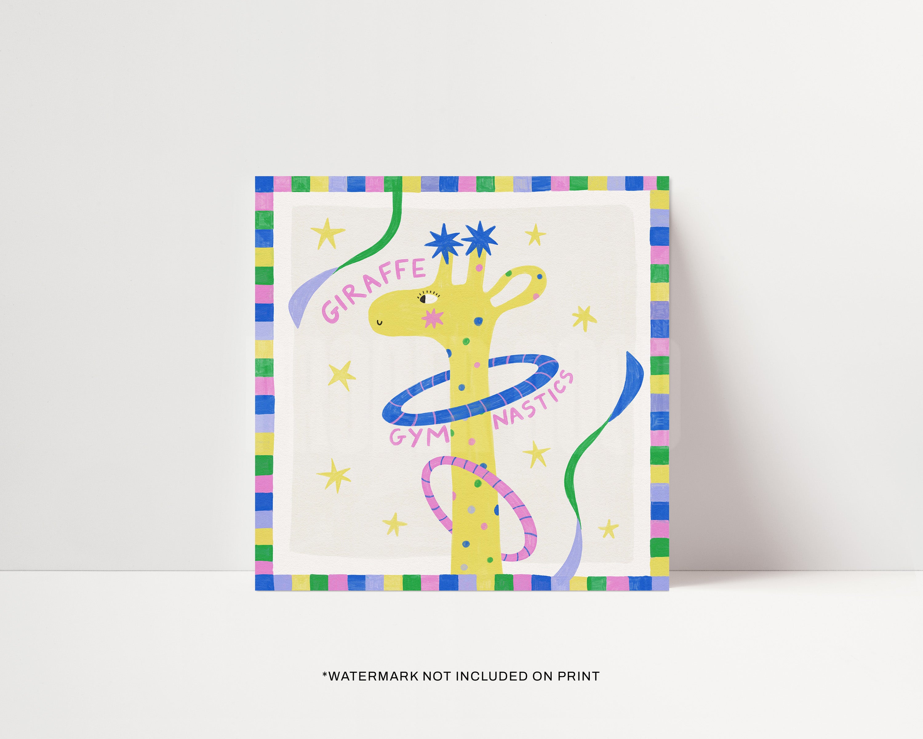 Giraffe Gymnastics Kids Print