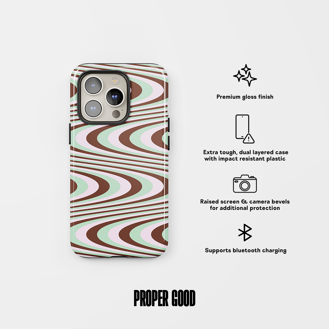 Wavy Tough Phone Case Brown Pastels
