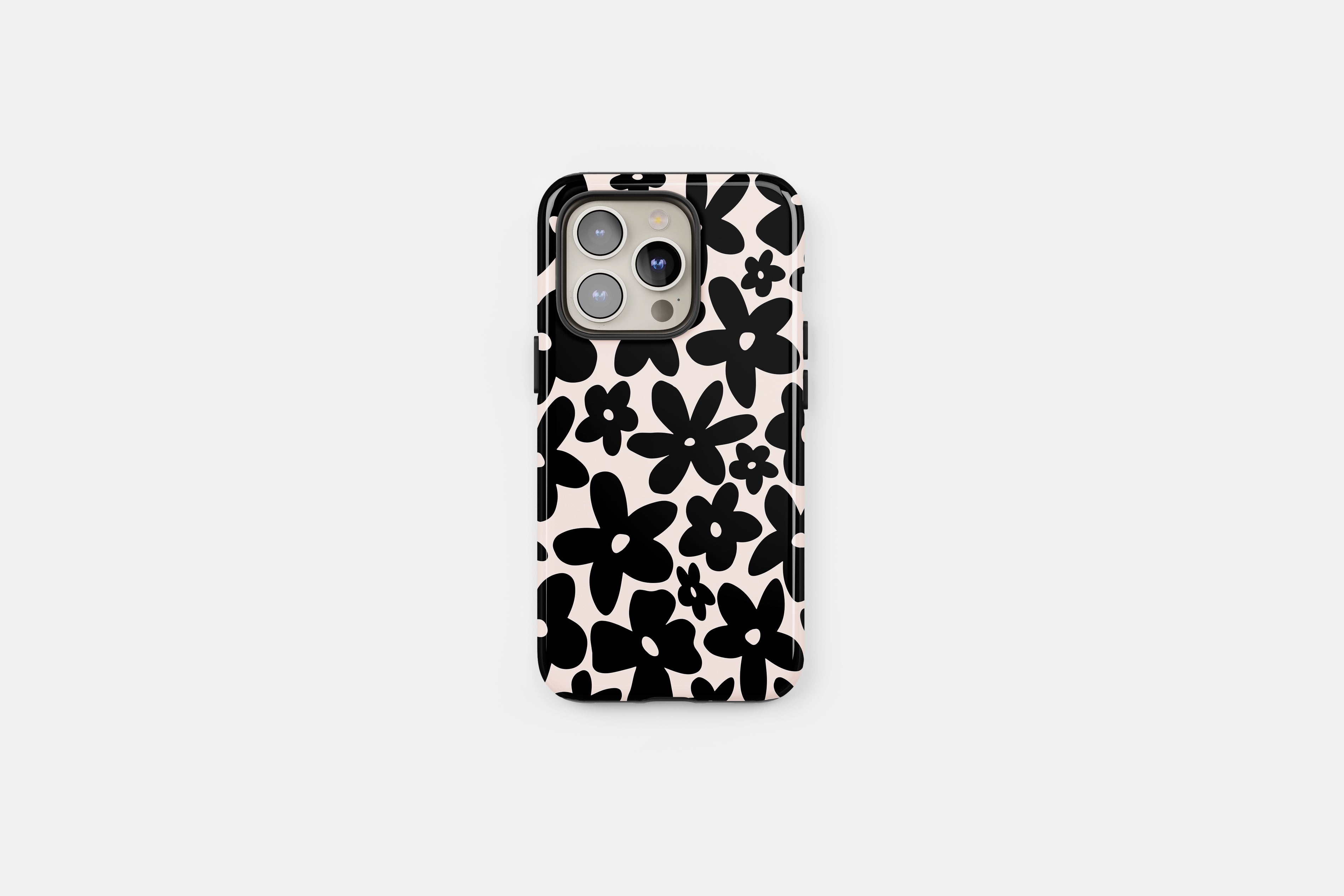 Floral Tough Phone Case Black