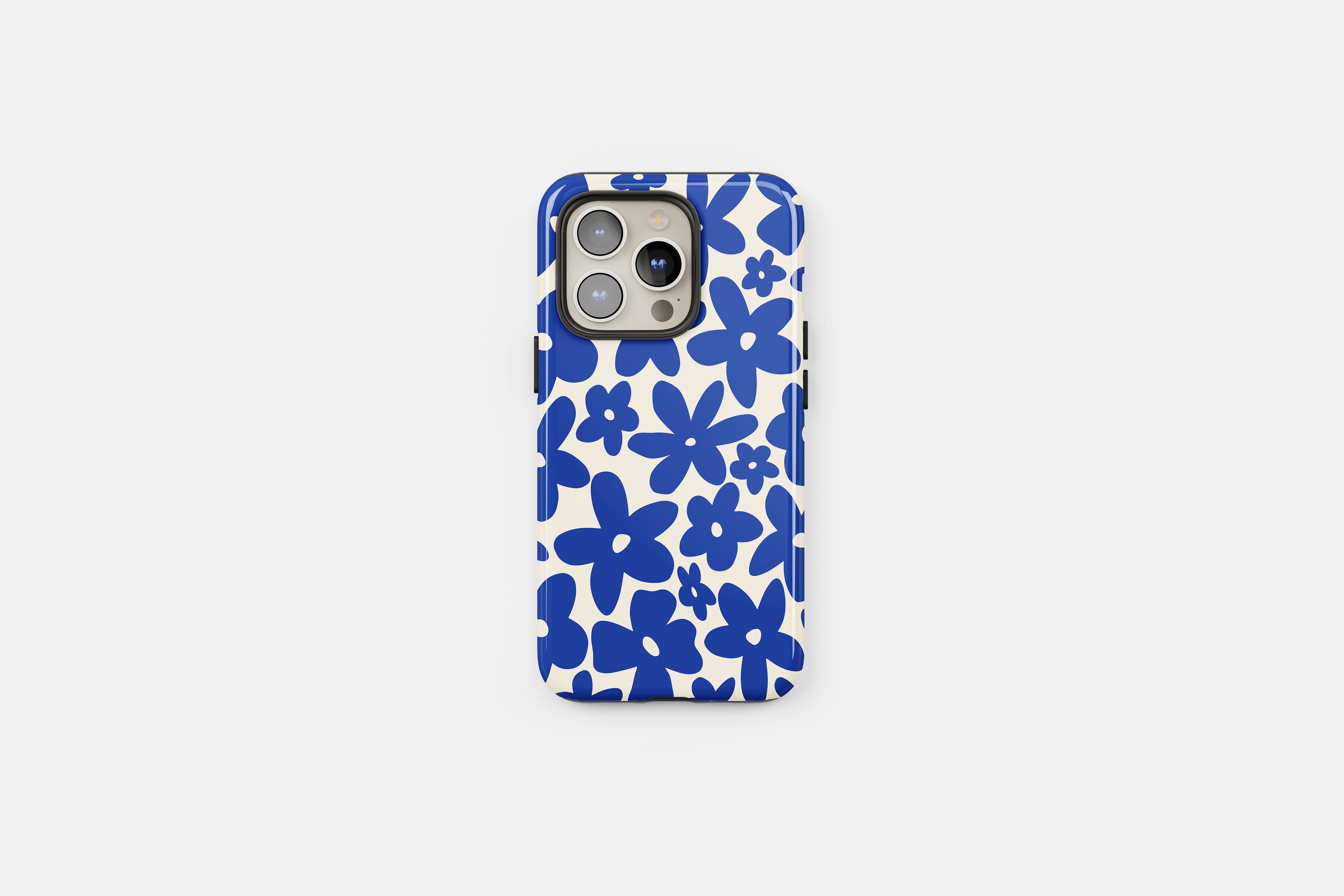 Floral Tough Phone Case Blue