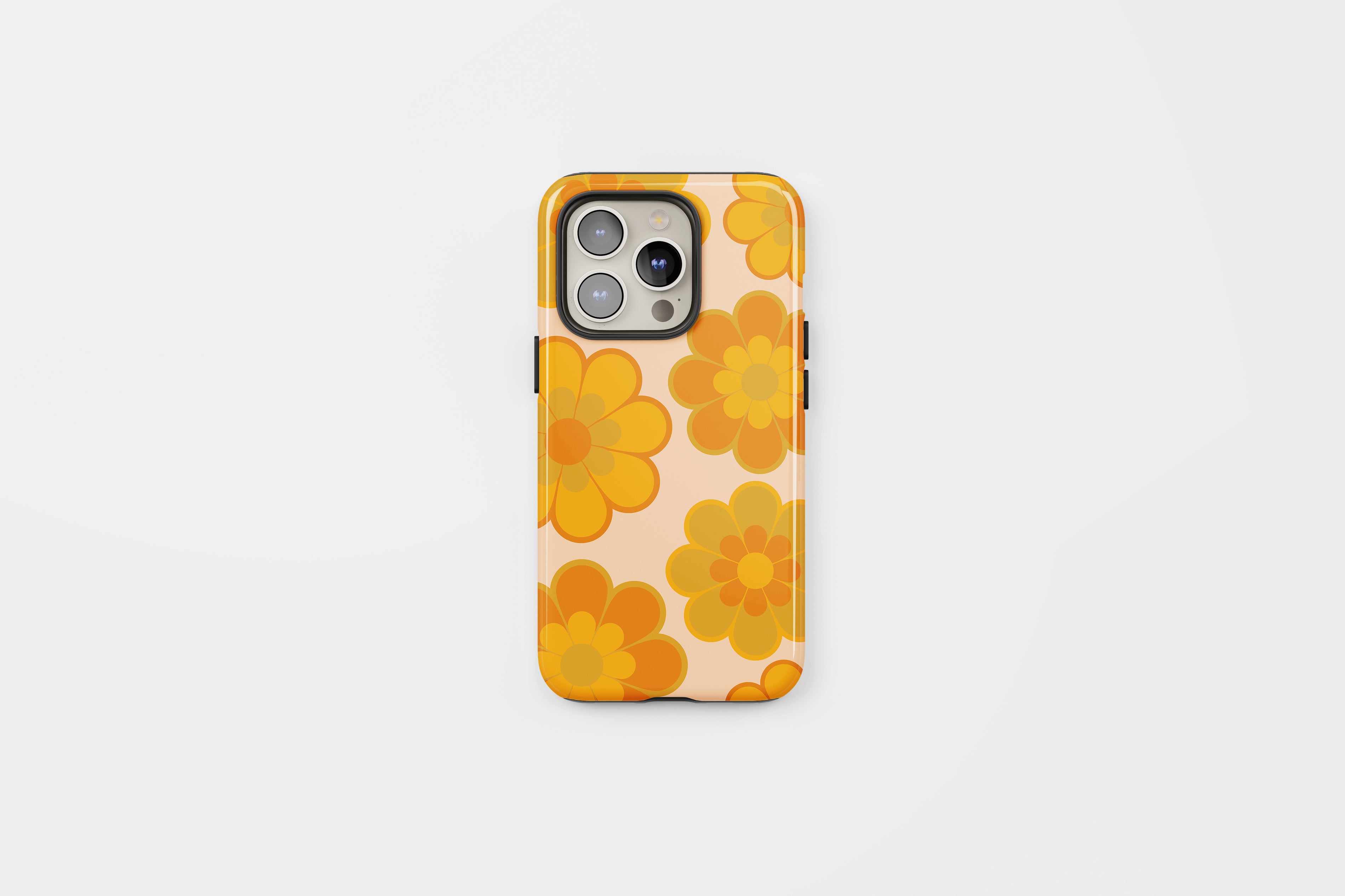 Retro Florals Tough Phone Case Yellow