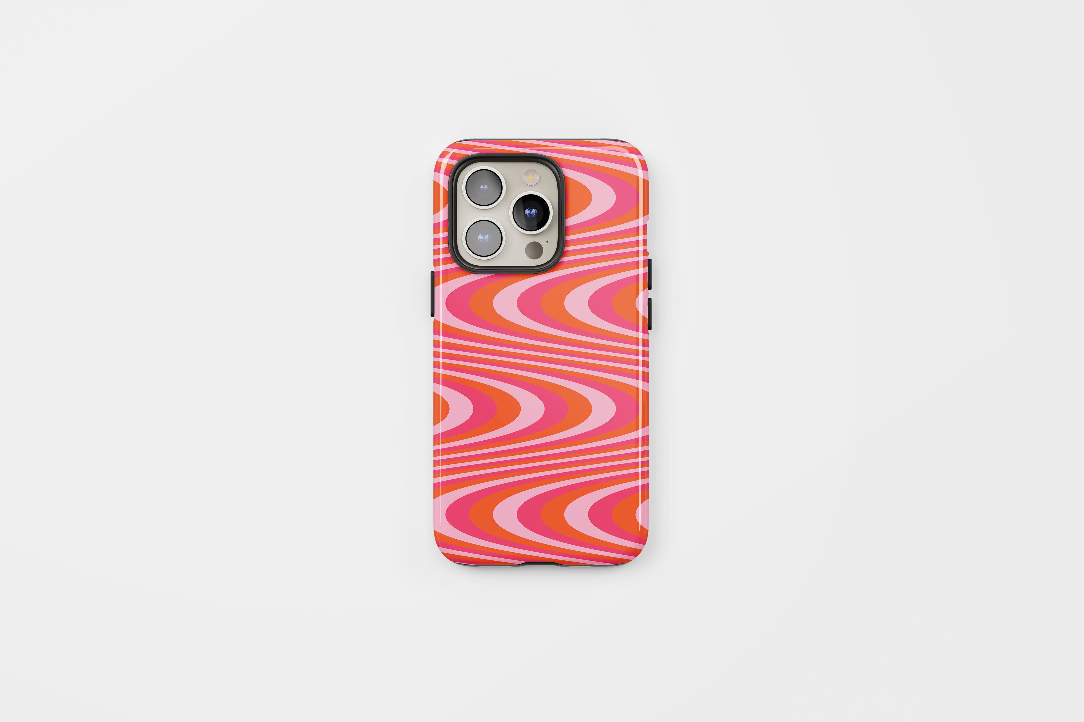 Wavy Tough Phone Case Pink Orange
