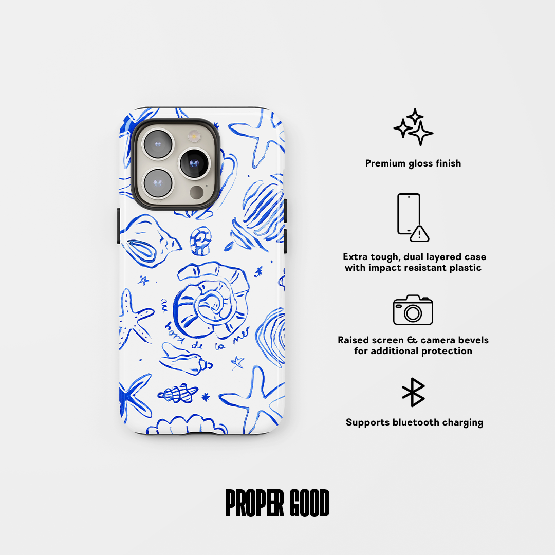 Shells Tough Phone Case Blue