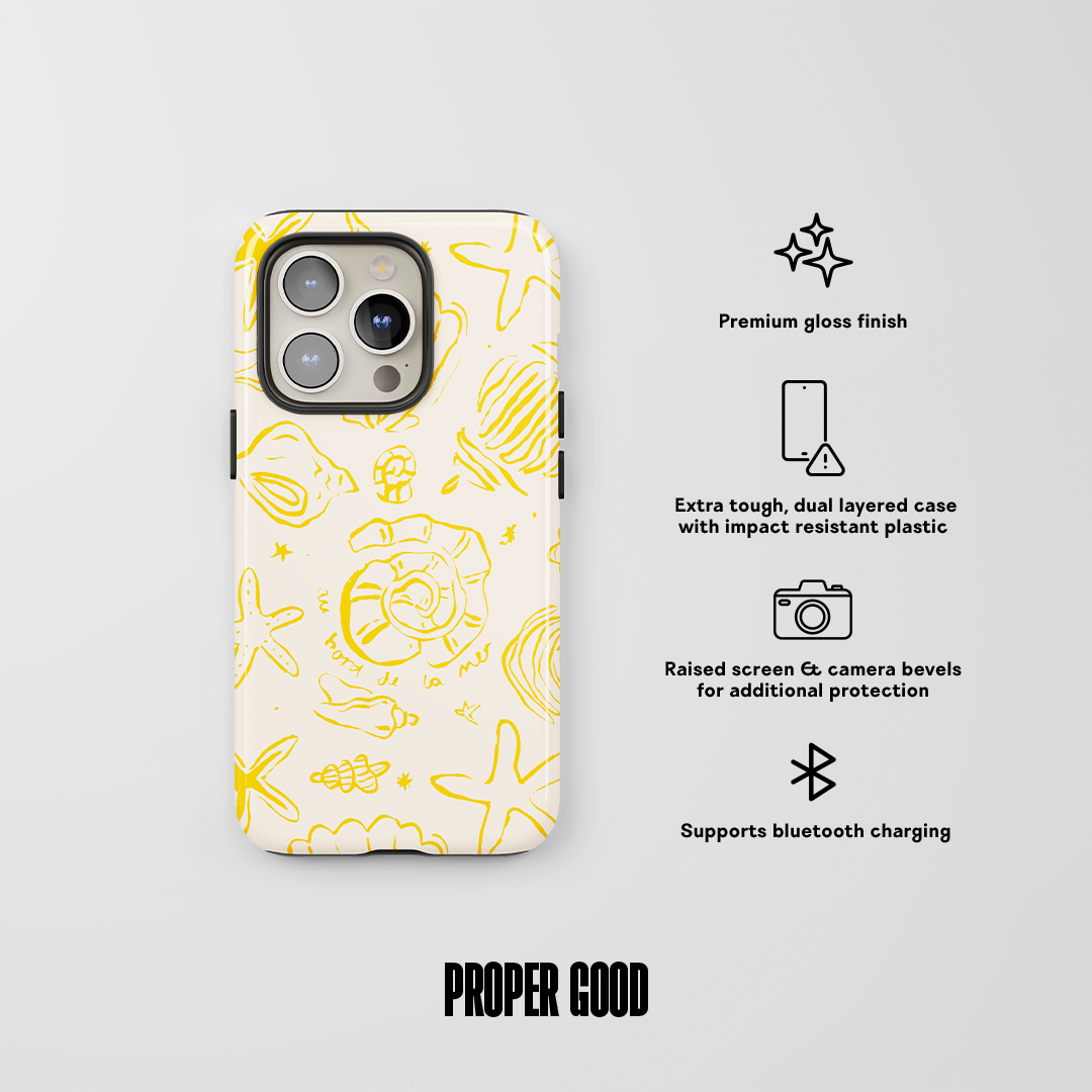 Shells Tough Phone Case Yellow