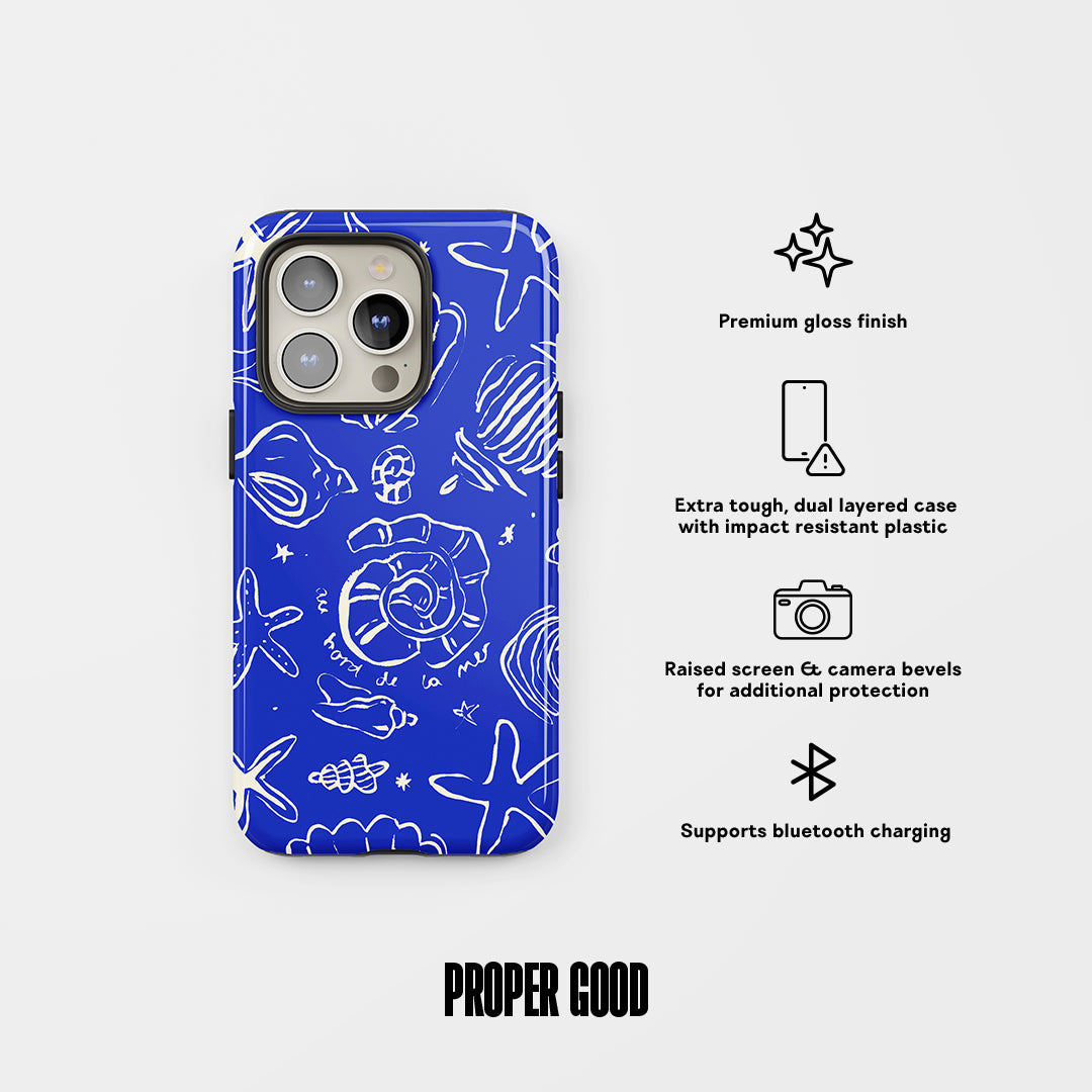 Shells Tough Phone Case Dark Blue