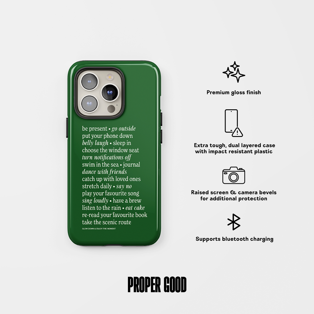 Slow Down Tough Phone Case Green