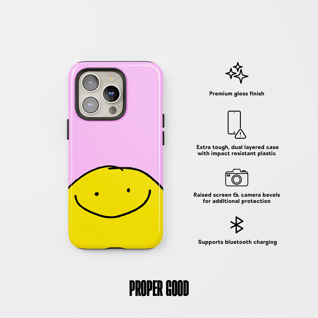 Smiley Tough Phone Case Pink