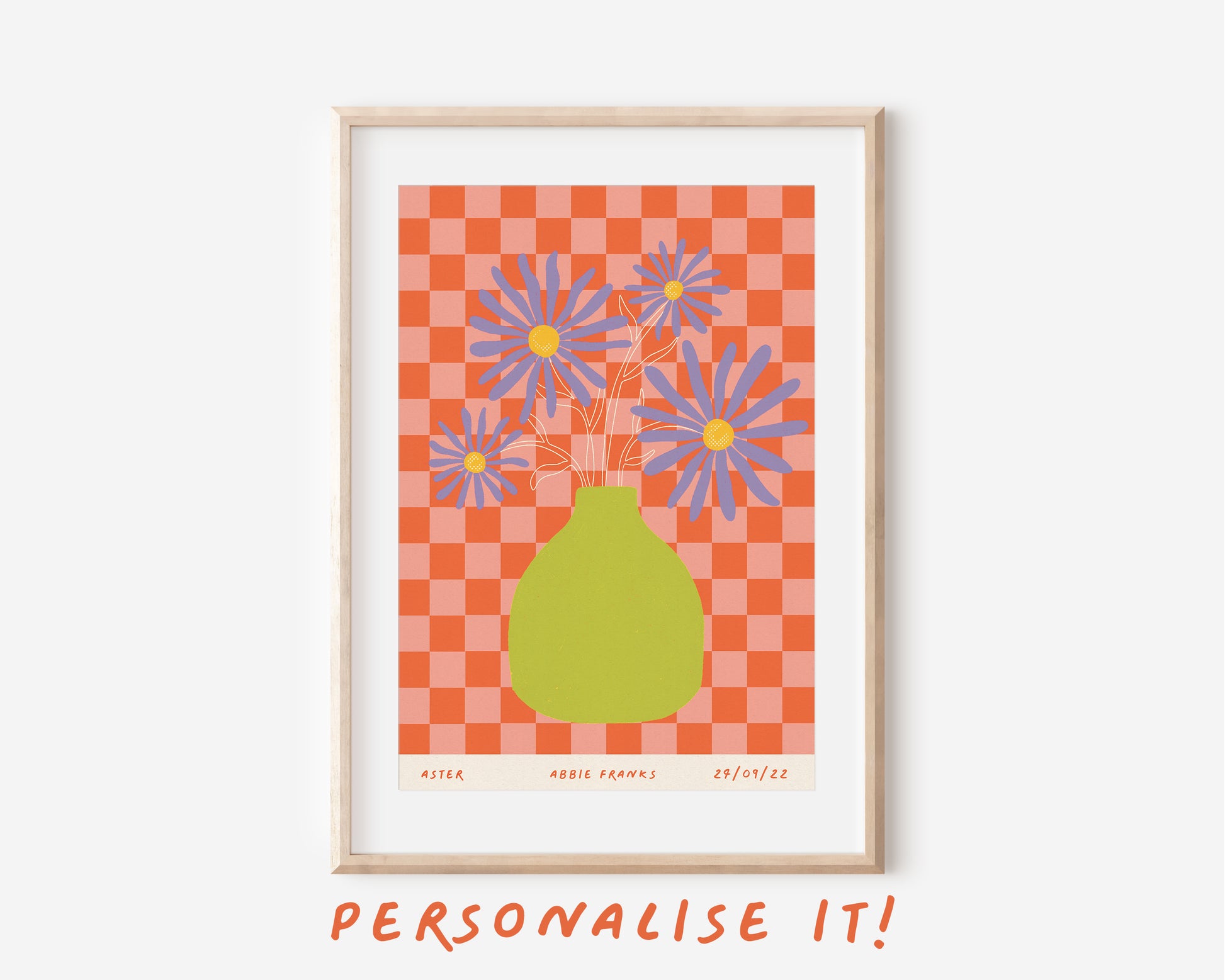 Aster September Birth Flower Print