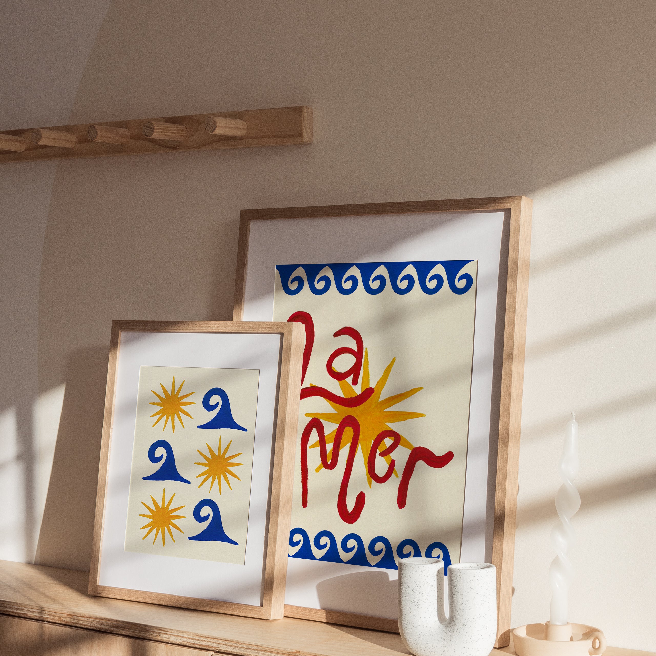 Sun and Sea Hand Painted Print