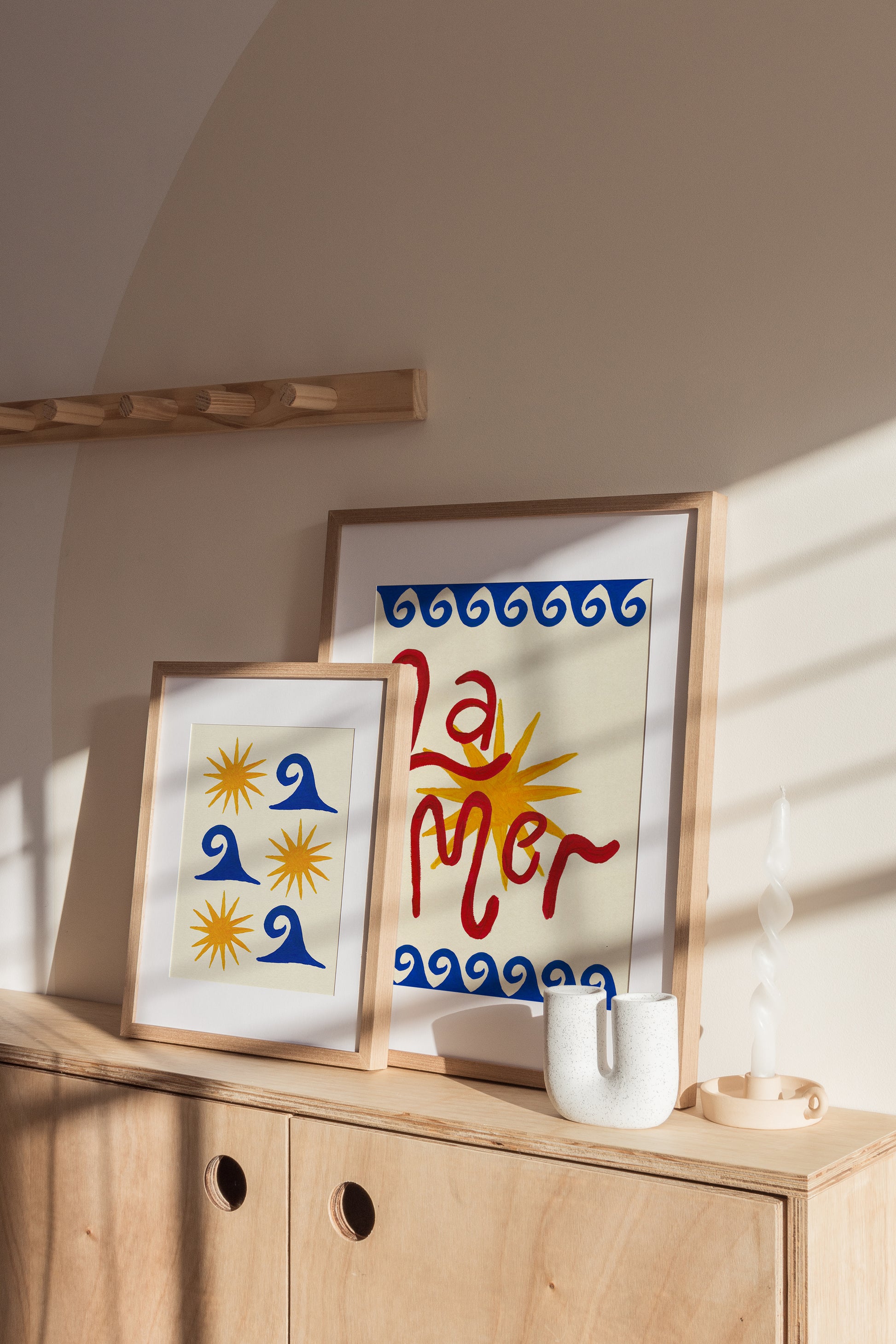 Sun and Sea Hand Painted Print
