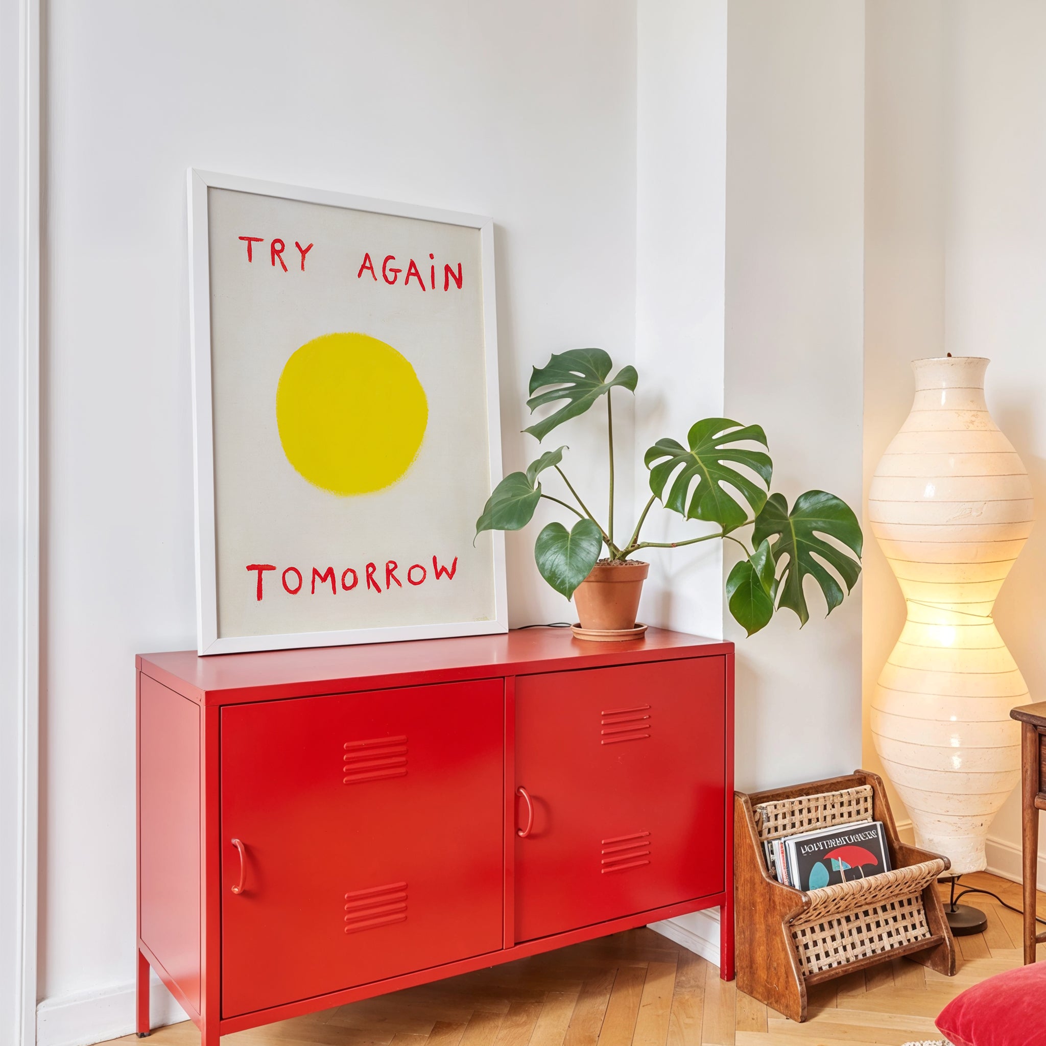 Try Again Tomorrow Quote Hand Painted Print