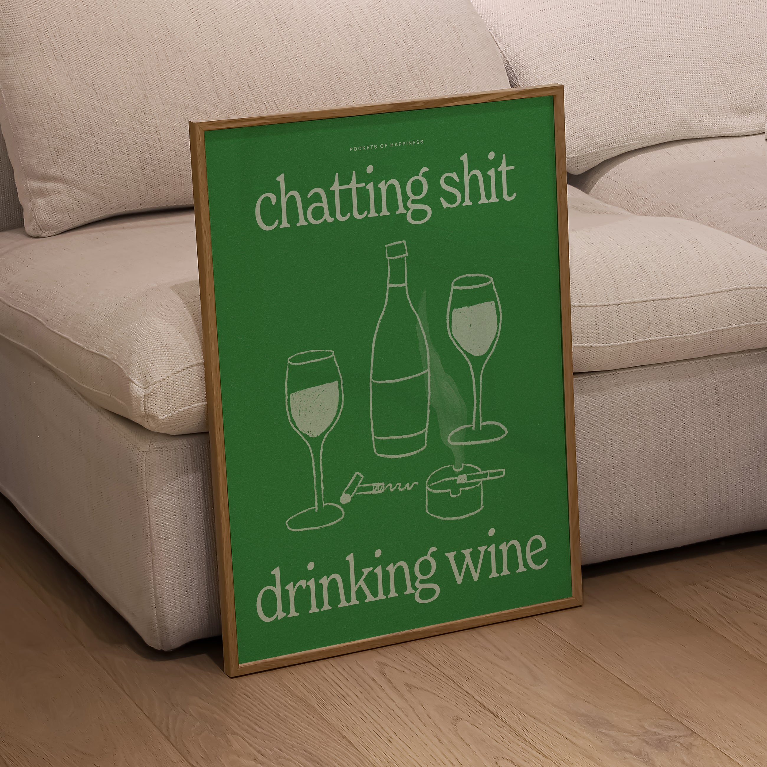 Chatting Shit Drinking Wine Print