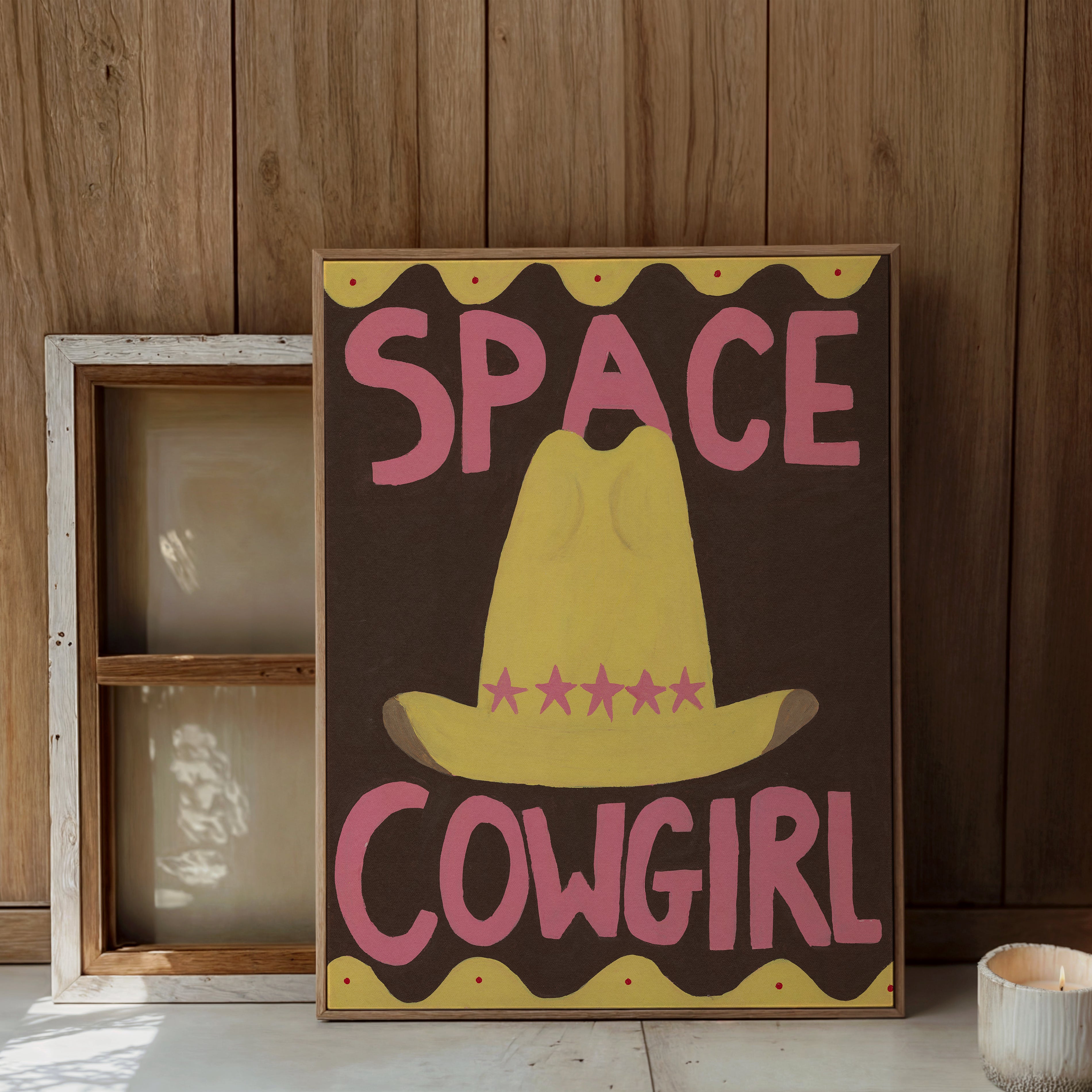 Space Cowgirl Hand Painted Art Print
