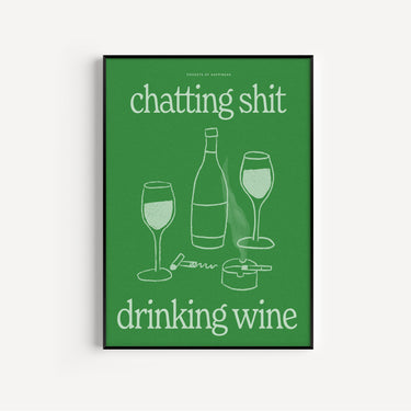 A4 SAMPLE | Chatting Shit Drinking Wine Print