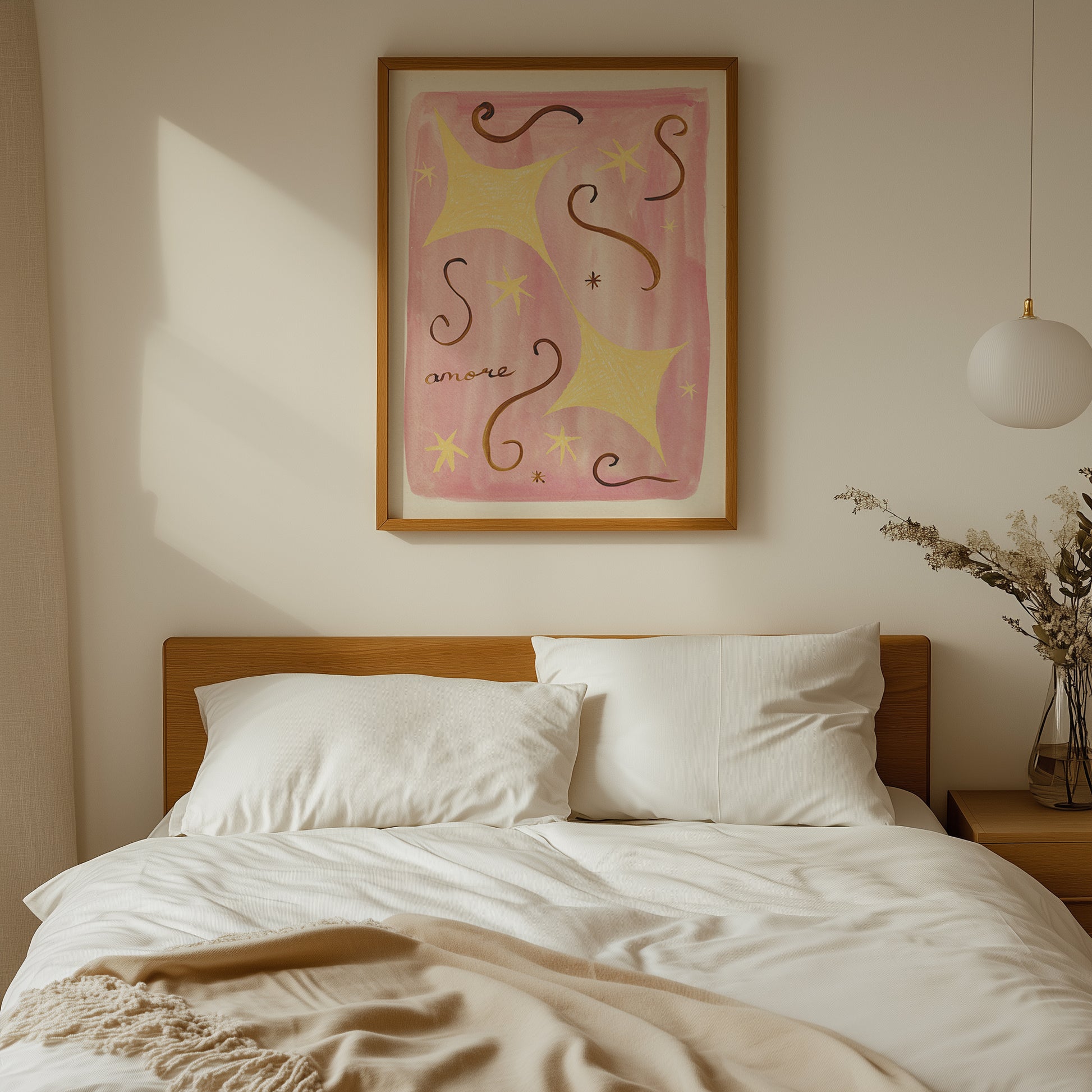 Amore Bedroom Handpainted Print