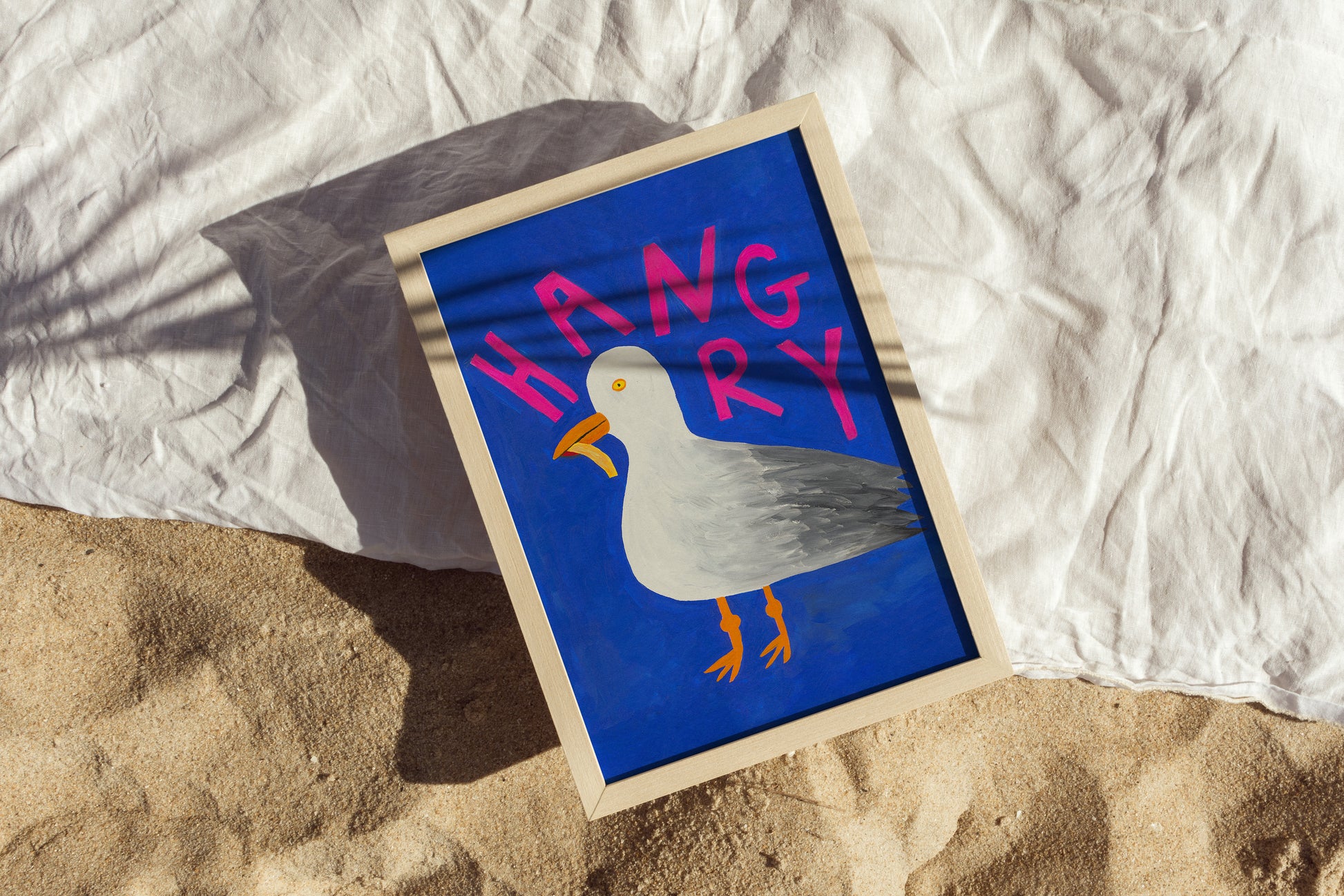 Hangry Bird Hand Painted Art Print