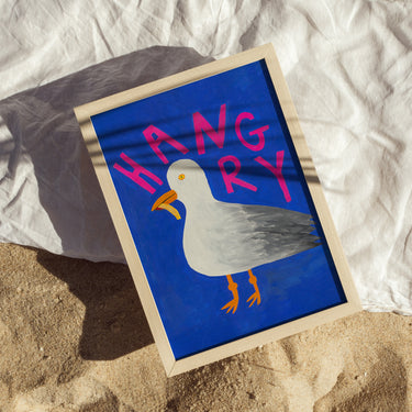 Hangry Bird Hand Painted Art Print