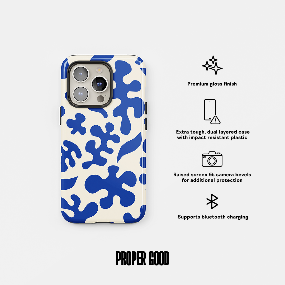 Abstract Matisse Inspired Tough Phone Case Blue
