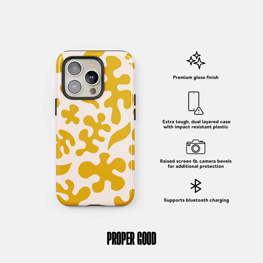 Abstract Matisse Inspired Tough Phone Case Yellow