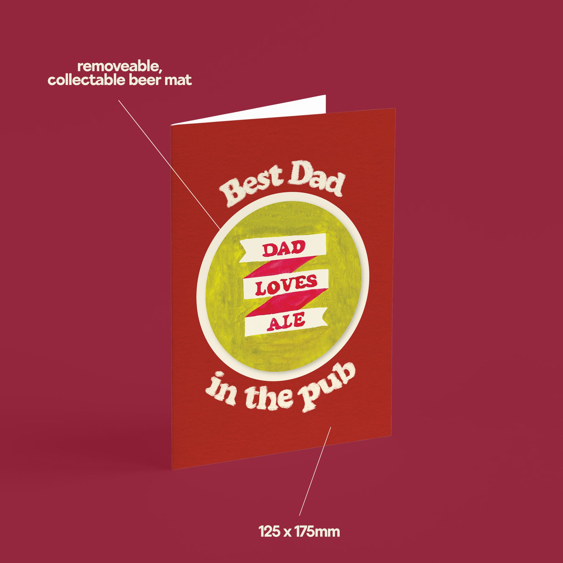 Dad Loves Ale Beer Mat Novelty Card