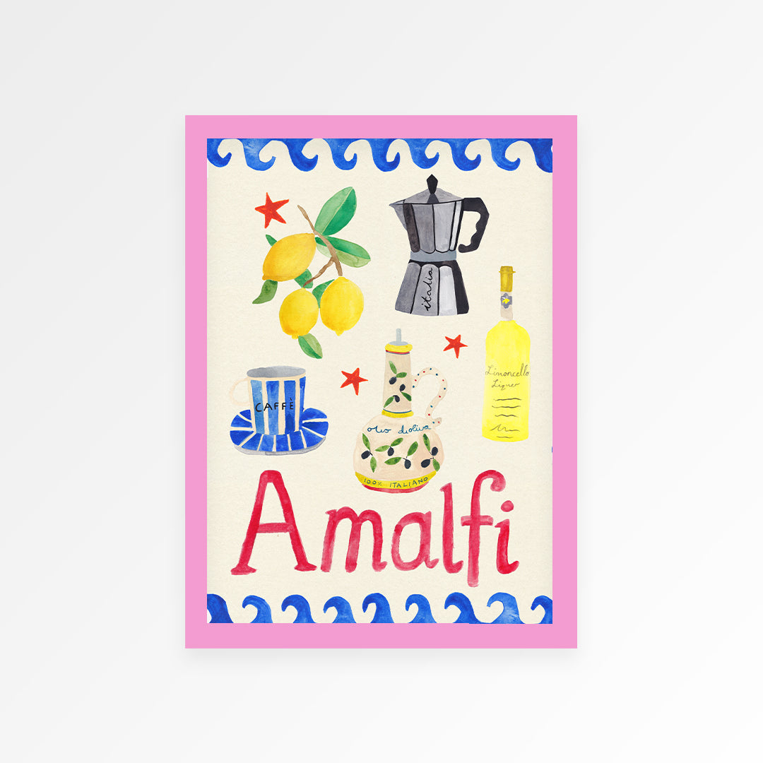 Amalfi Travel Trinket Hand Painted Print