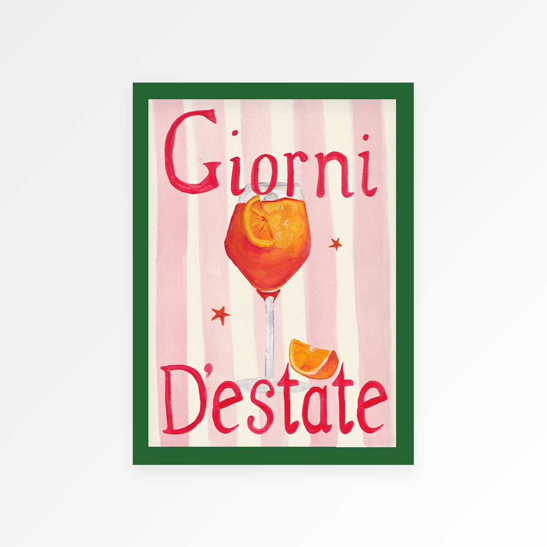 Summer's Day Aperol Hand Painted Print