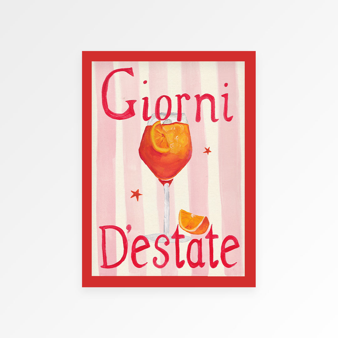 Summer's Day Aperol Hand Painted Print