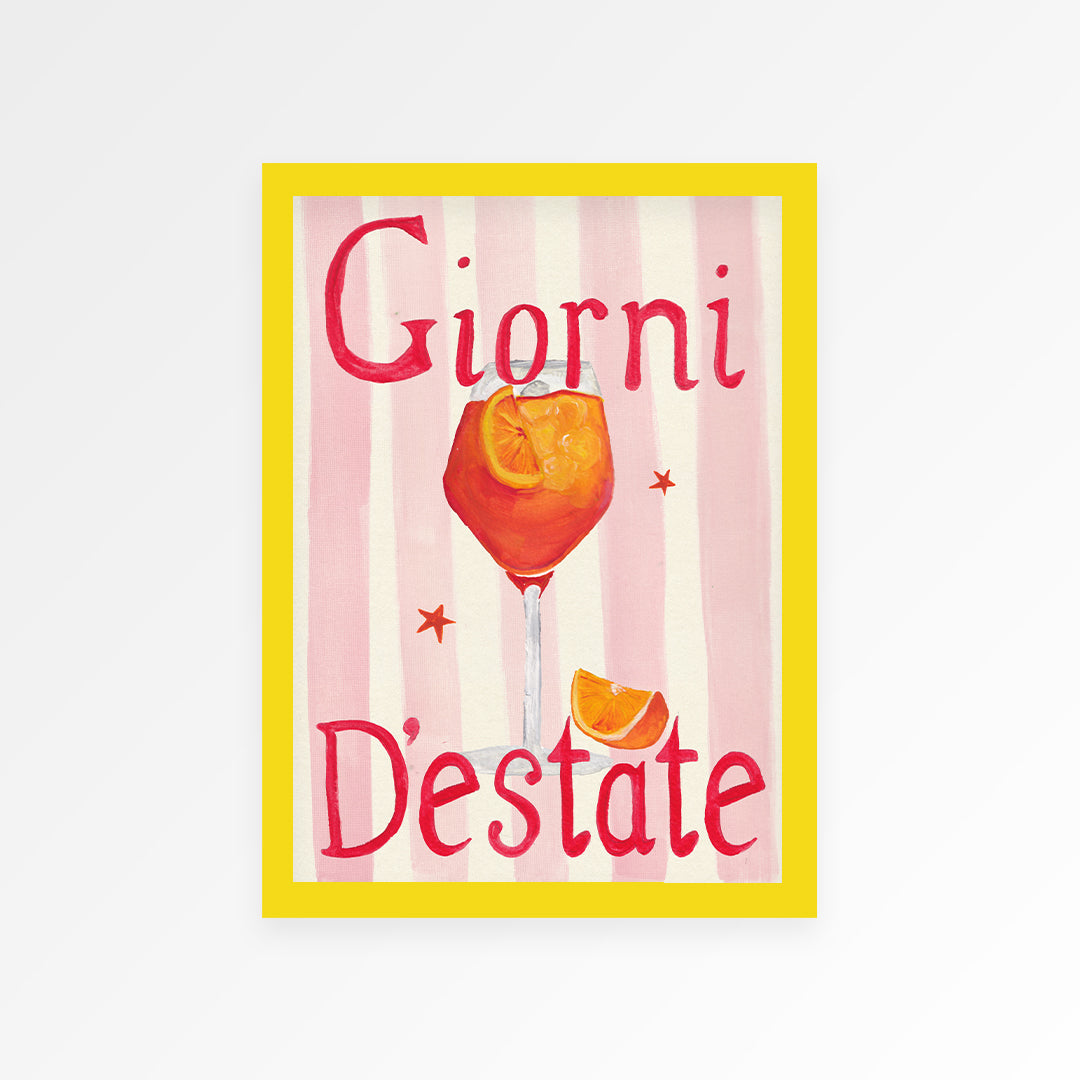 Summer's Day Aperol Hand Painted Print