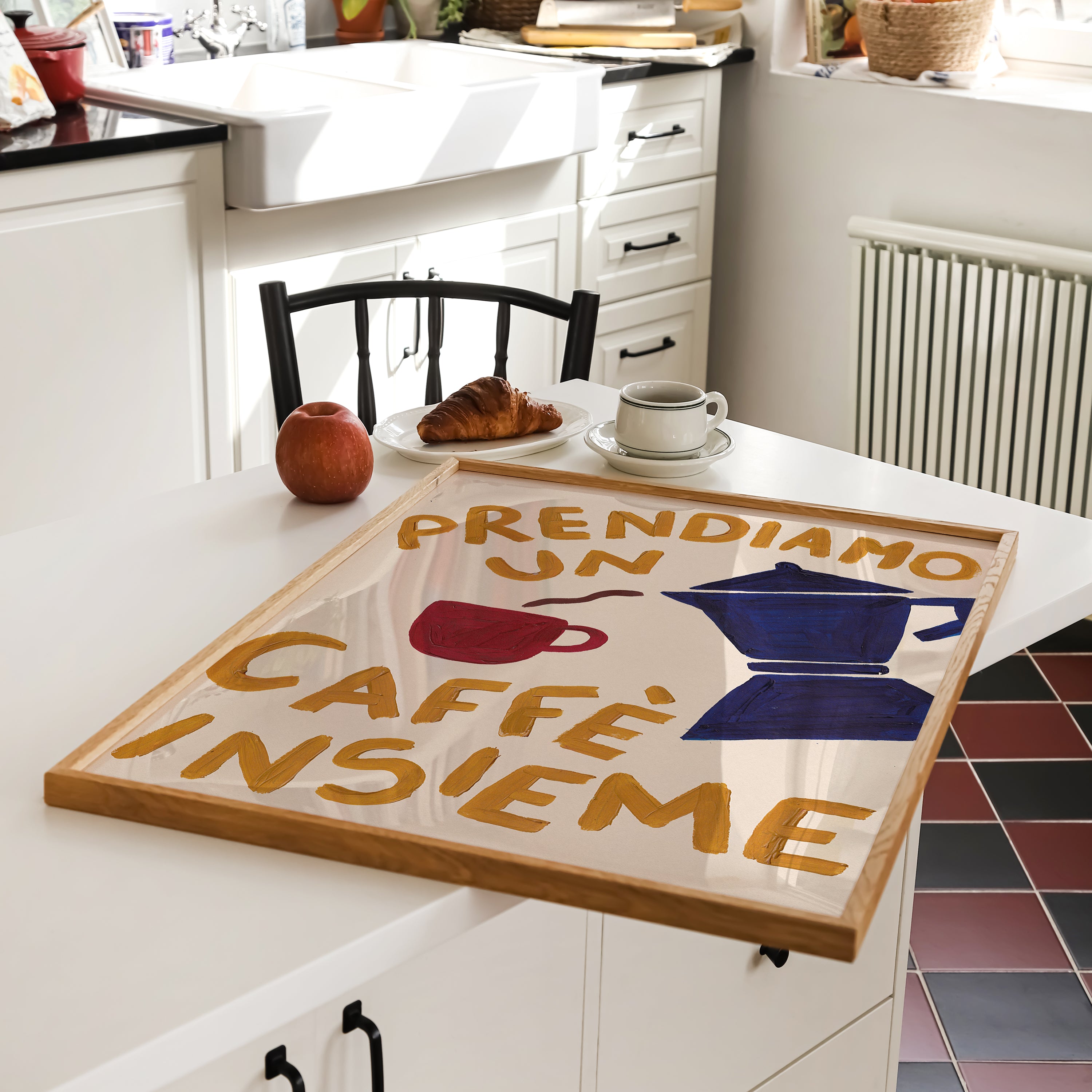 "Let's Have A Cup of Coffee" Hand Painted Print