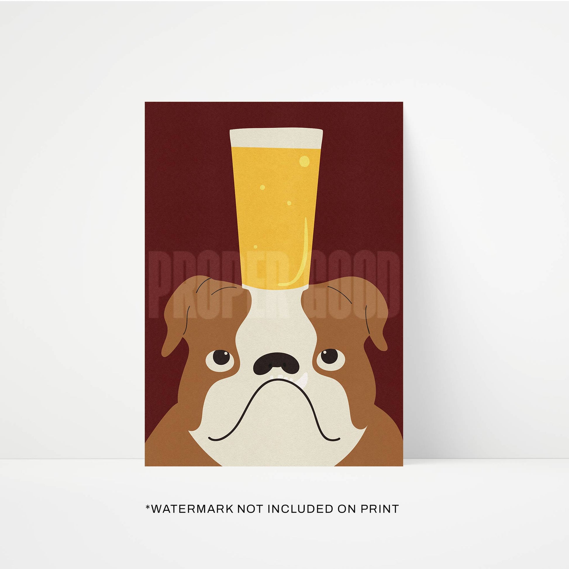 Bulldog Pint Art Print