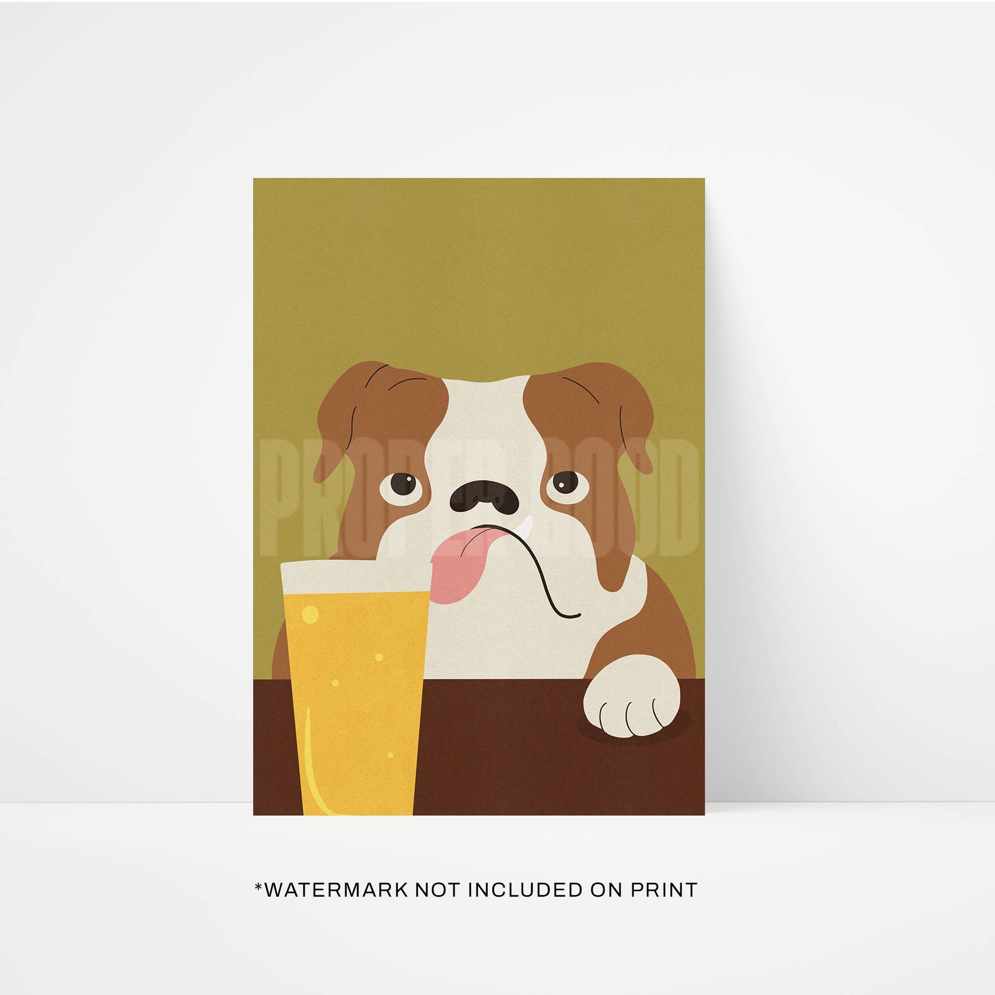 Bulldog Pint Art Print