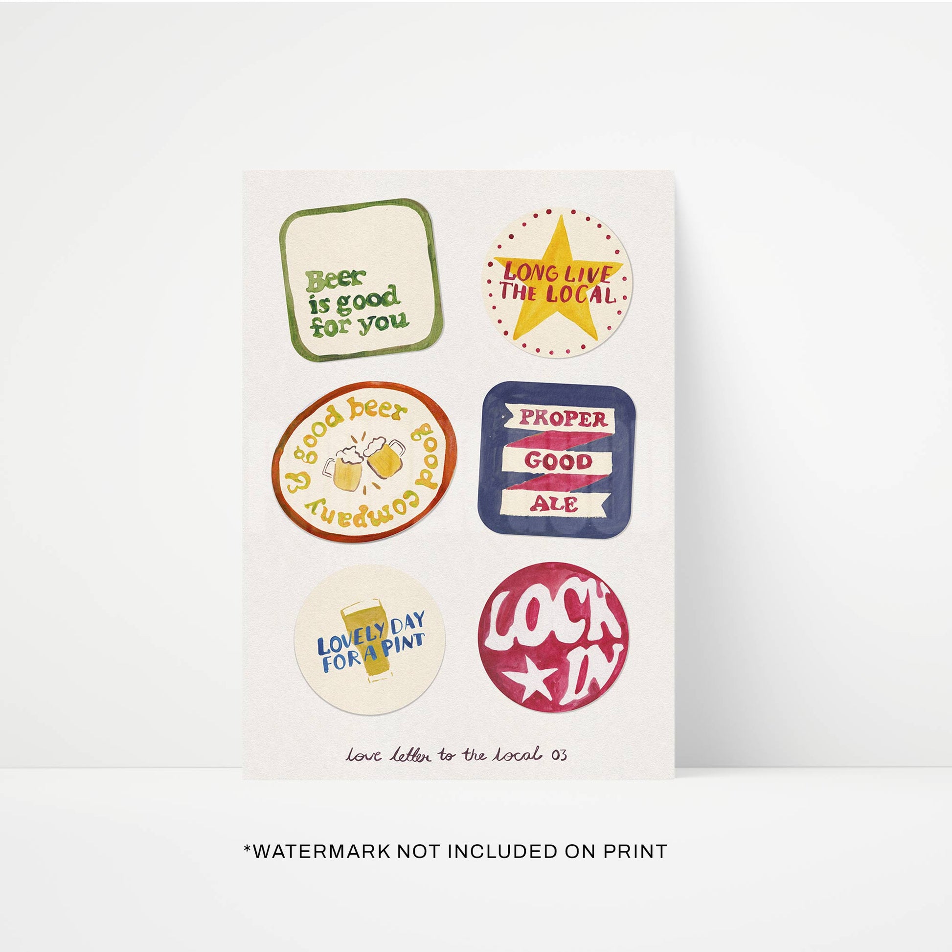 Beer Mats Pub Art Print