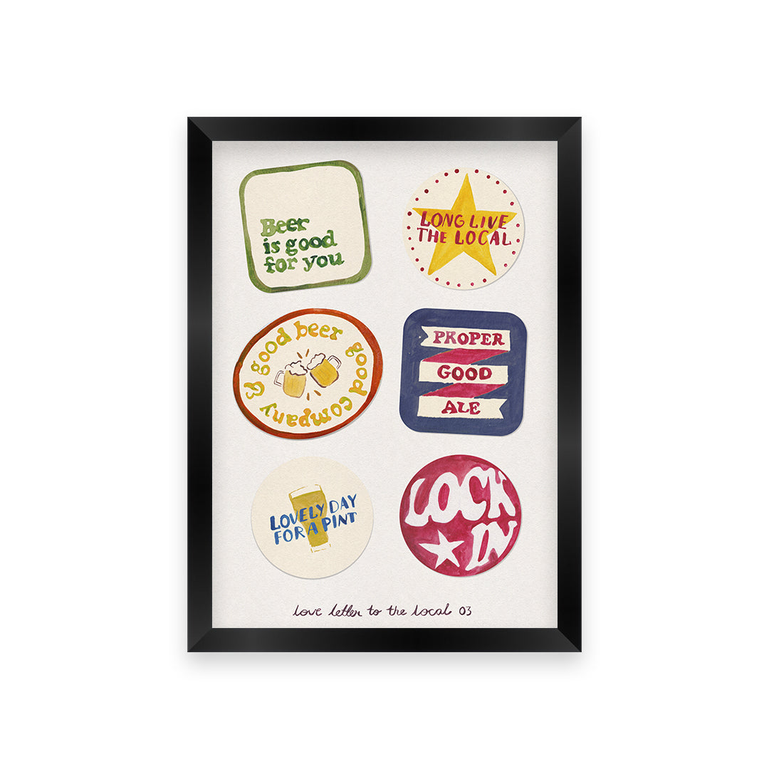 Beer Mats Pub Art Print