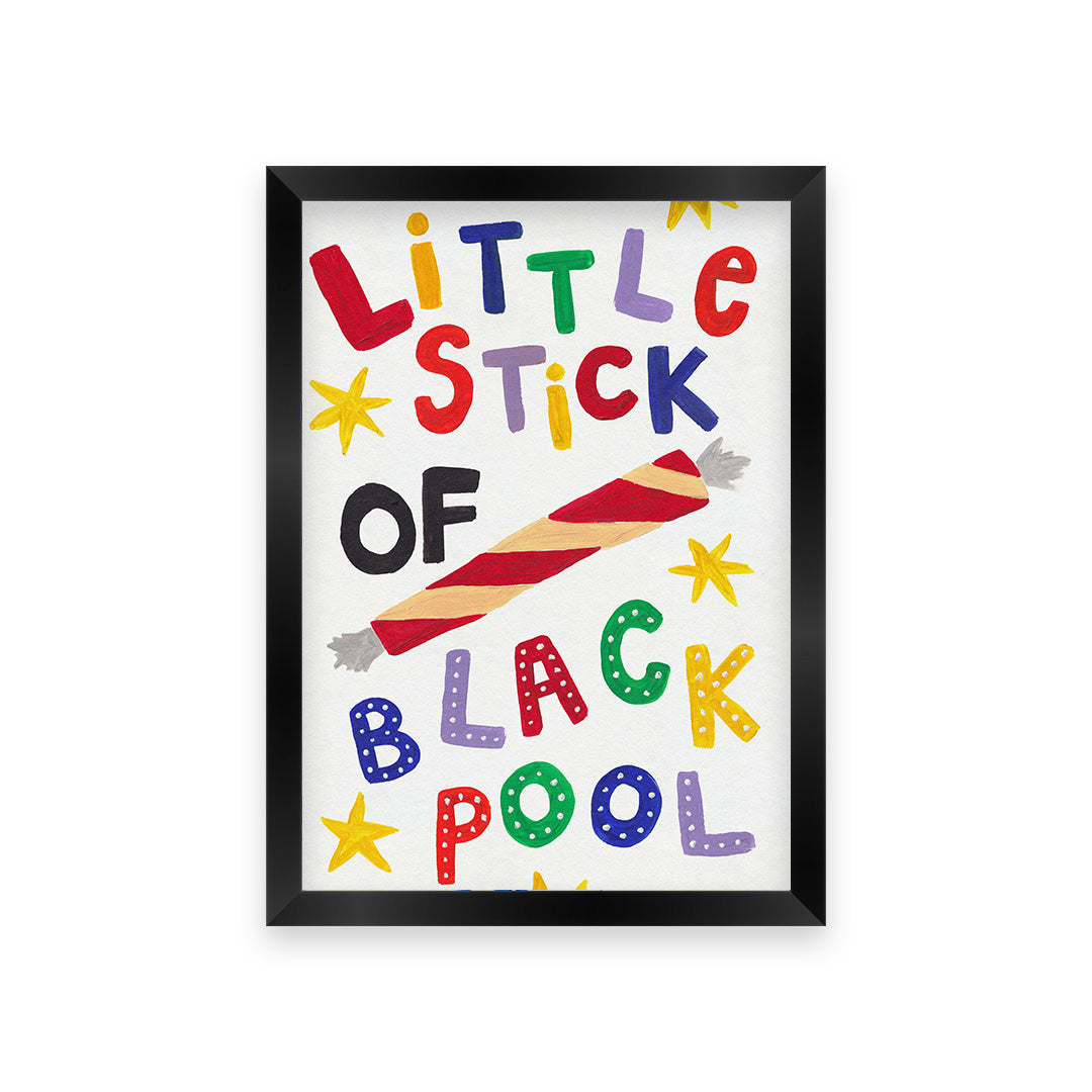 Blackpool Rock Hand Painted Art Print