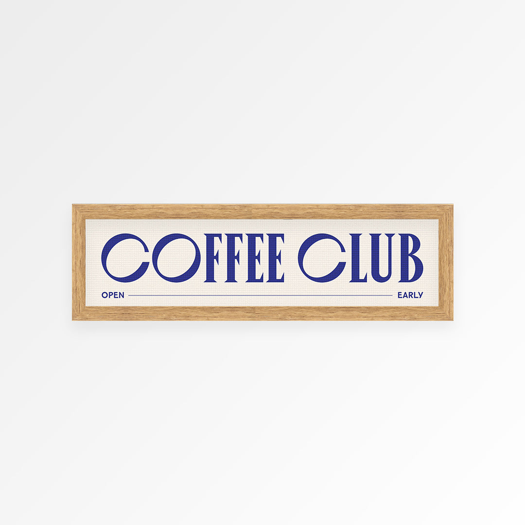 Coffee Club Panoramic Framed Print
