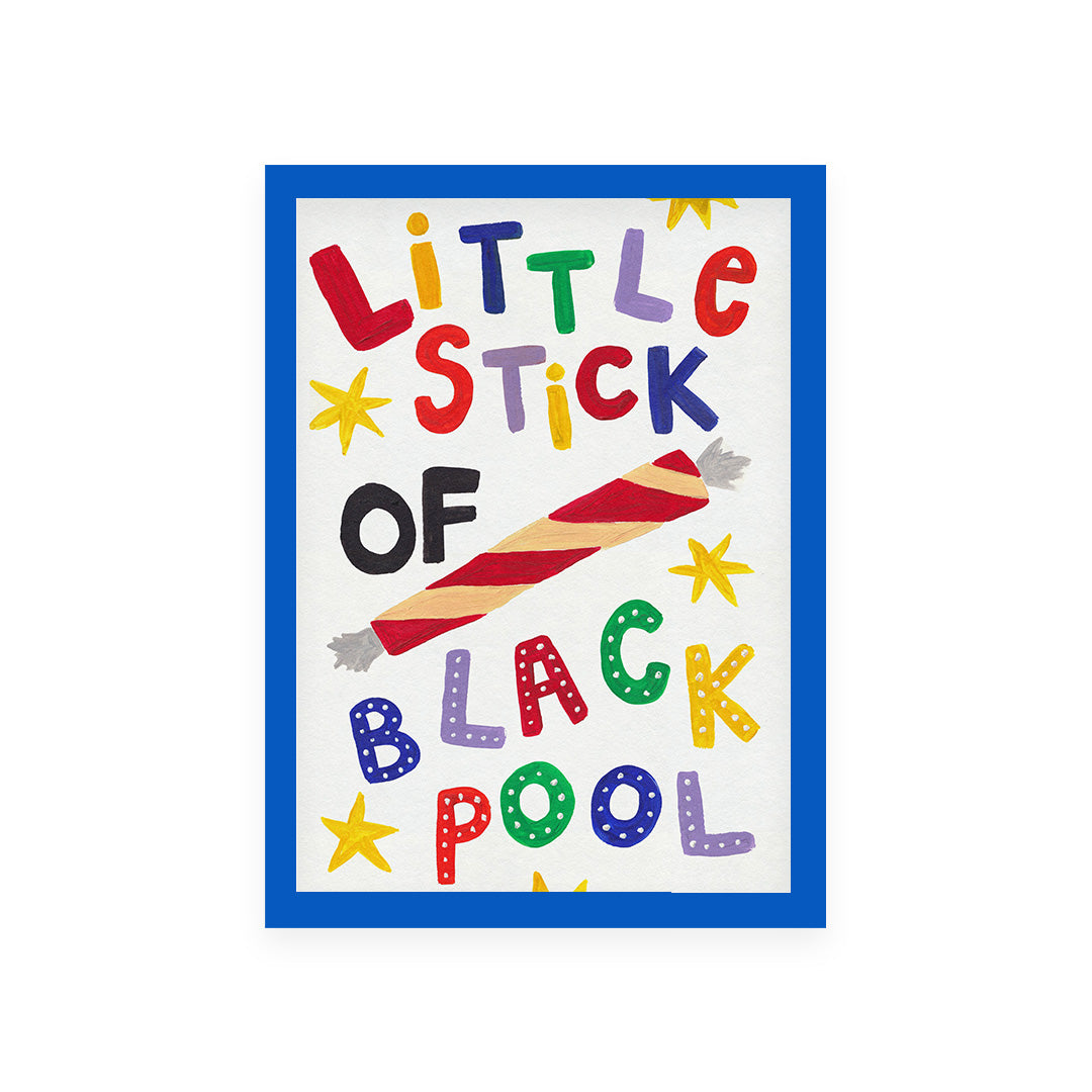Blackpool Rock Hand Painted Art Print