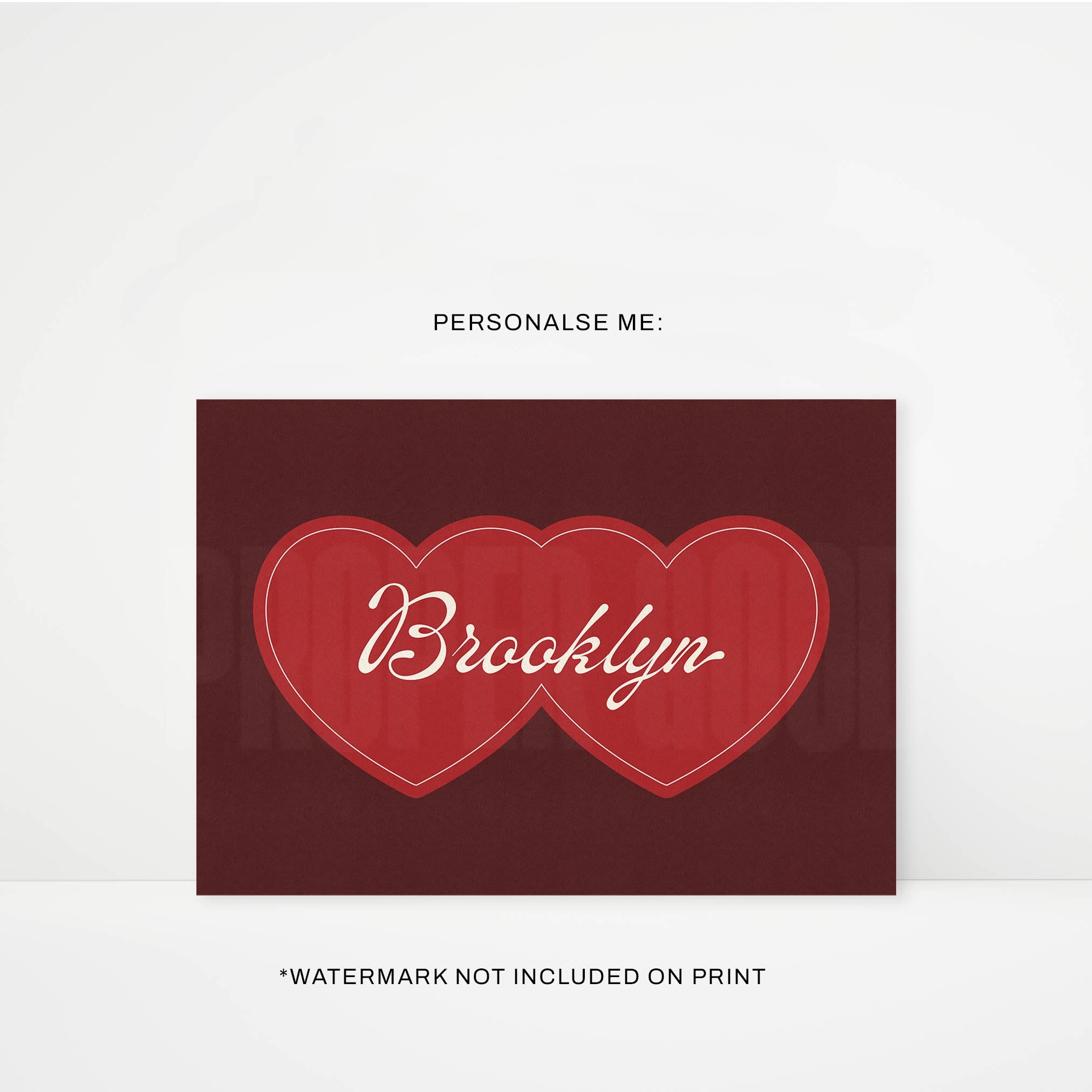 Love Brooklyn Personalised Art Print