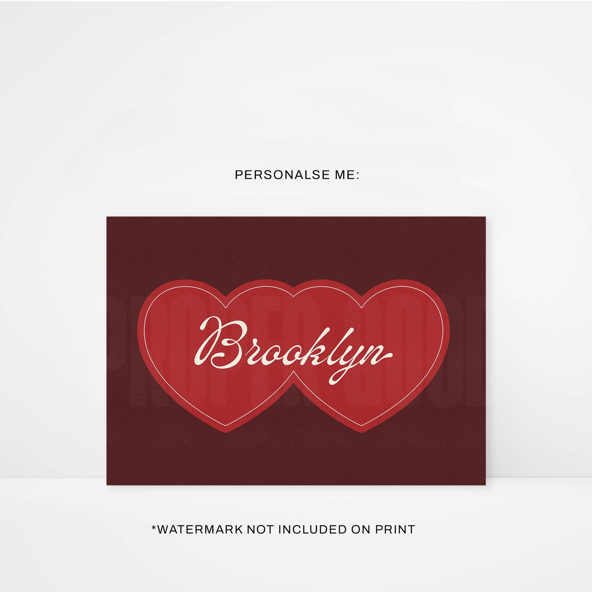 Love Brooklyn Personalised Art Print