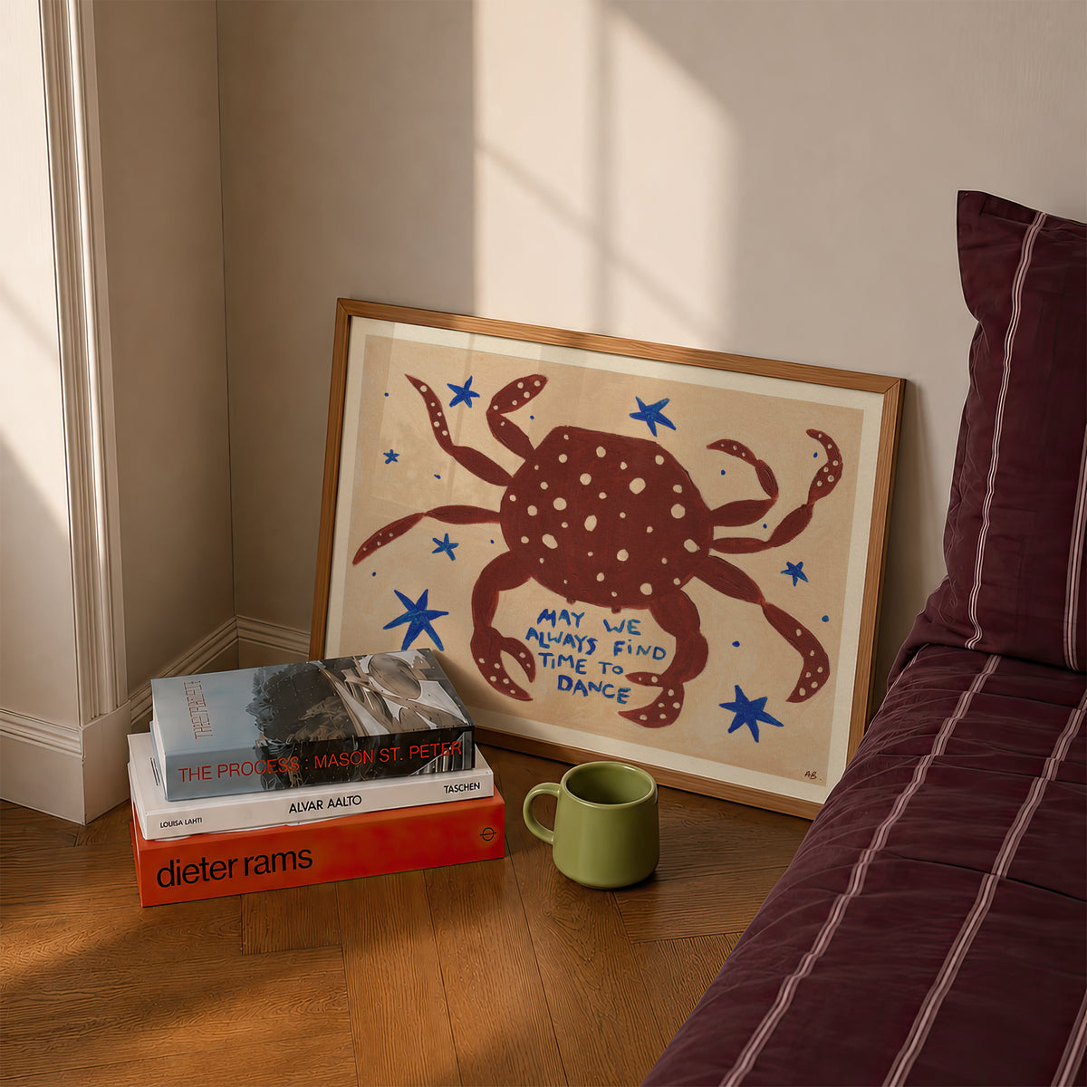 Dancing Crab Quote Hand Painted Print