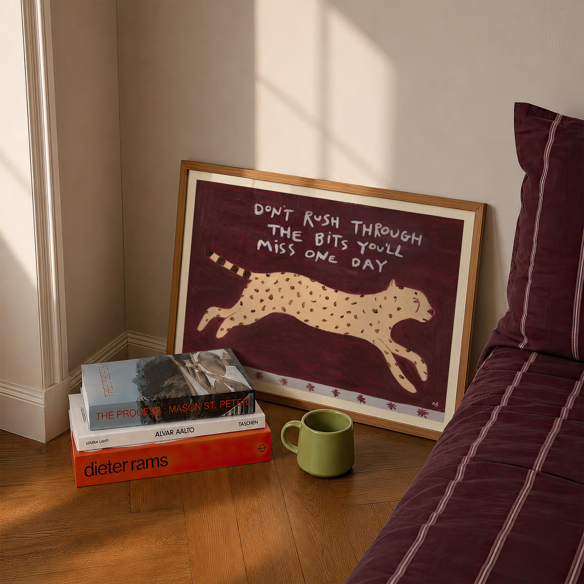 Racing Cheetah Quote Hand Painted Print