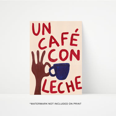 "Café Con Leche" Hand Painted Print