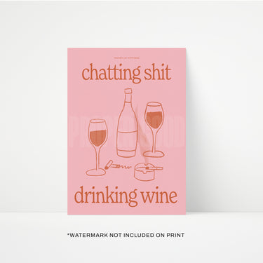 Chatting Shit Drinking Wine Print | STUDIO SALE