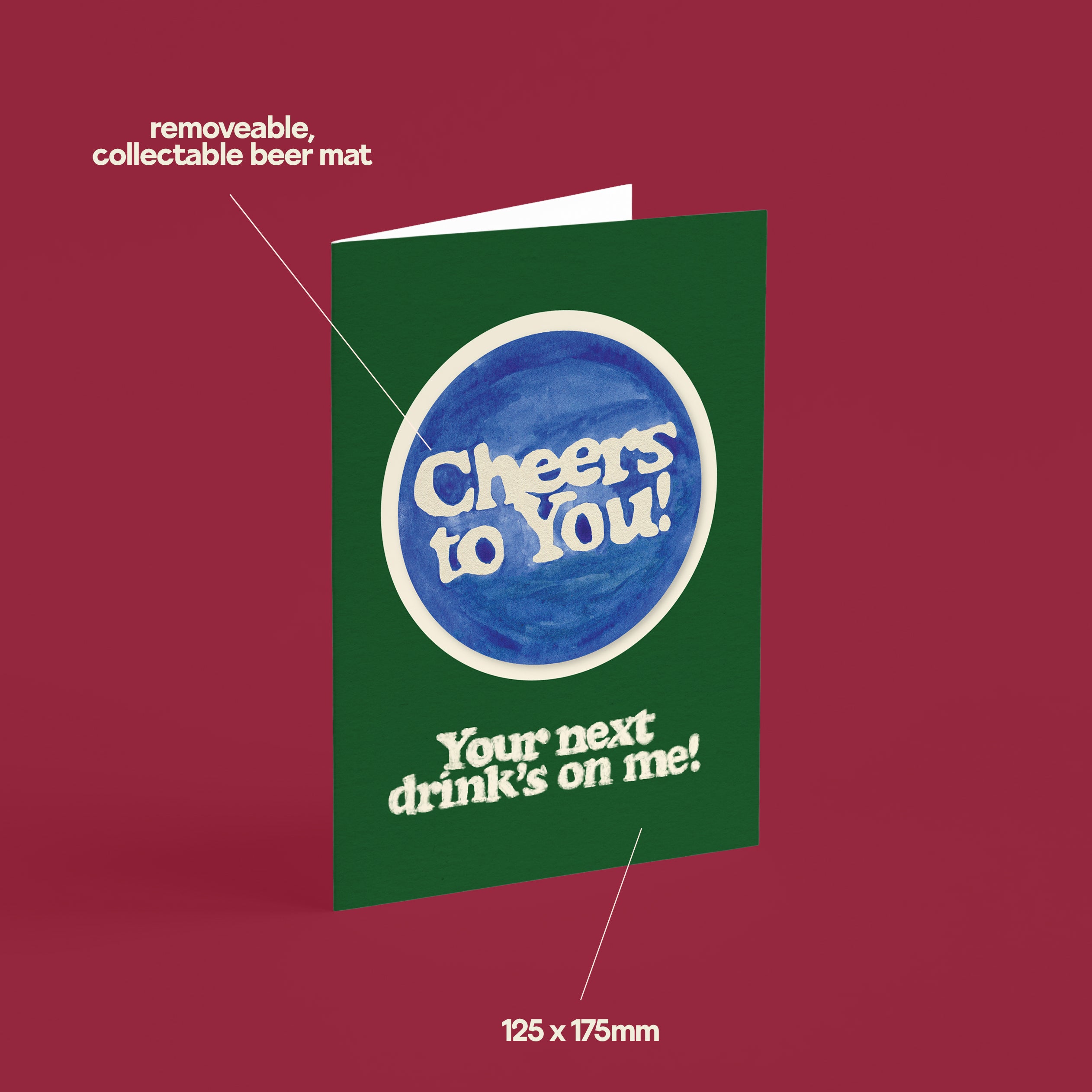 Cheers to You Beer Mat Novelty Card