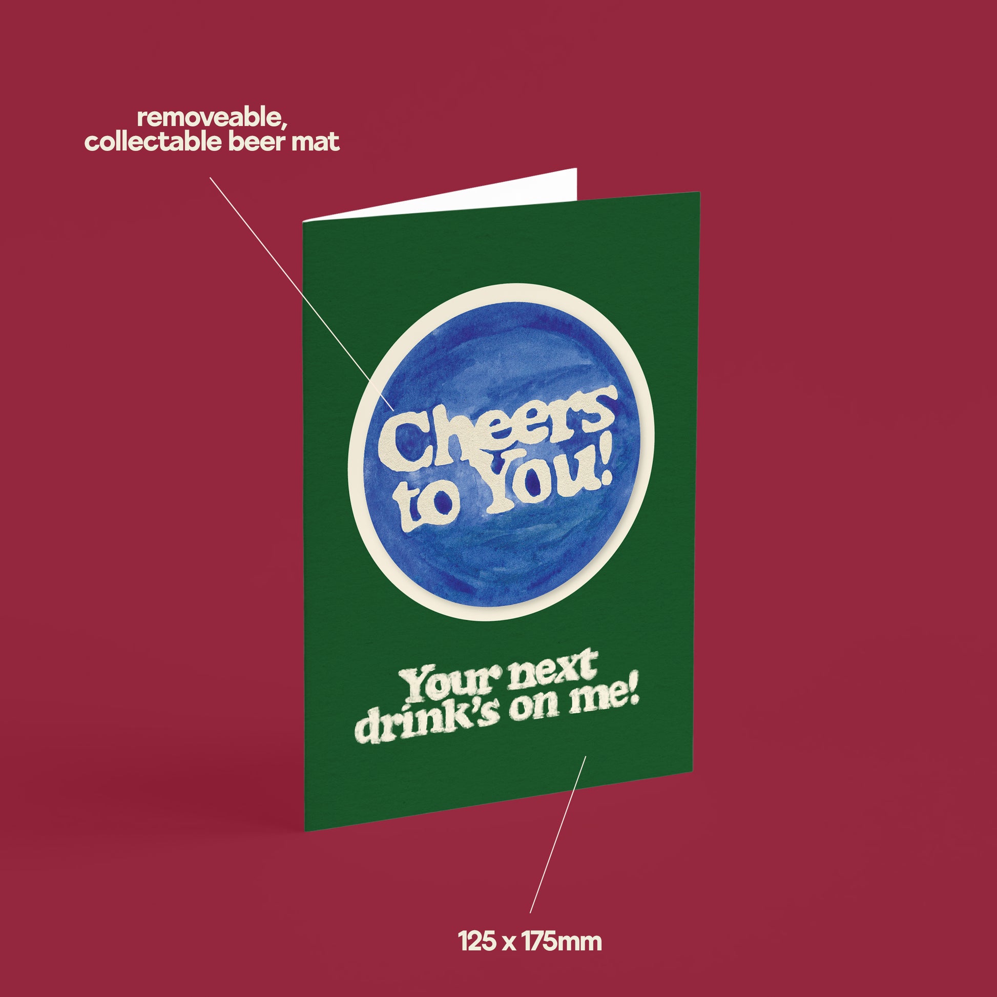 Cheers to You Beer Mat Novelty Card
