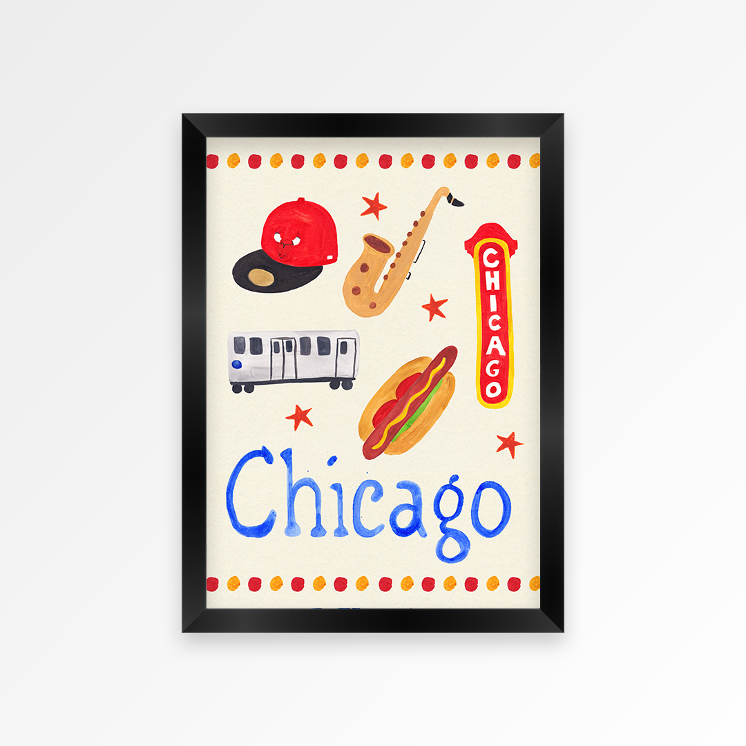 Chicago Trinket Hand Painted Print