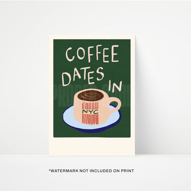 Coffee Dates in New York Print