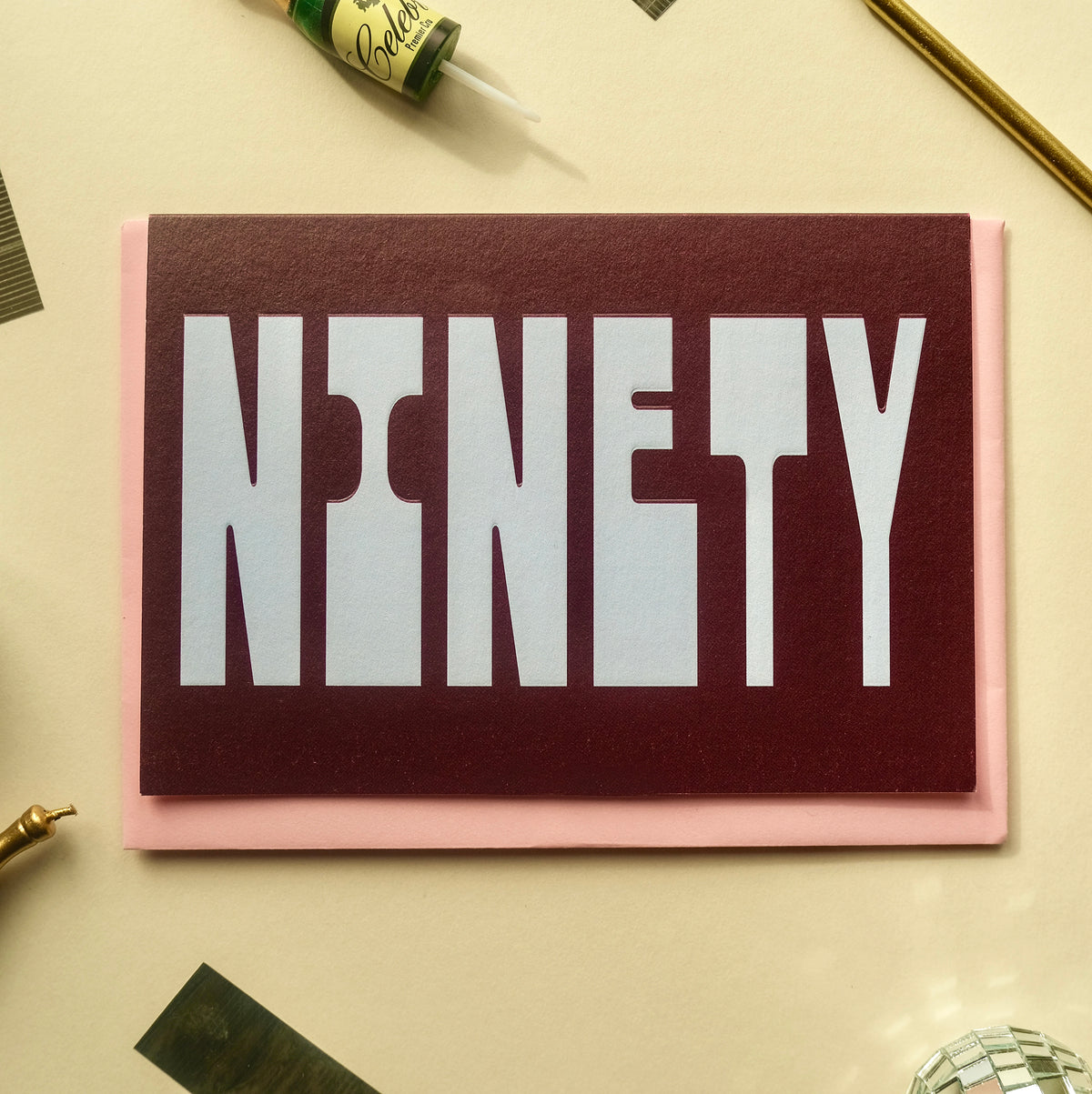 90 Age Greetings Card | Embossed
