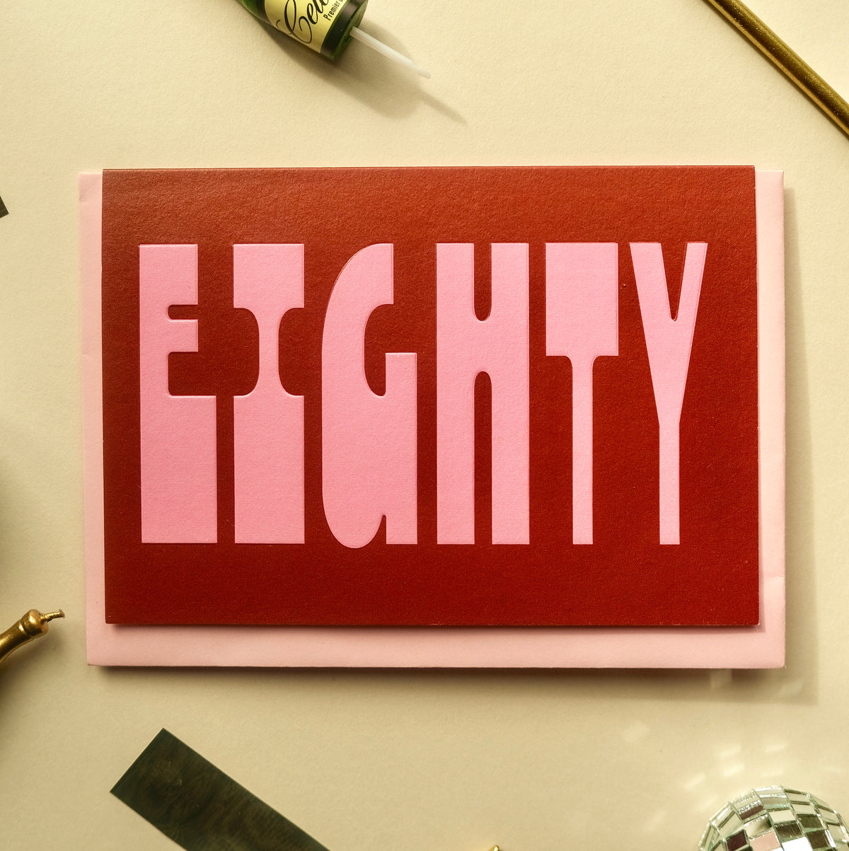 80 Age Greetings Card | Embossed