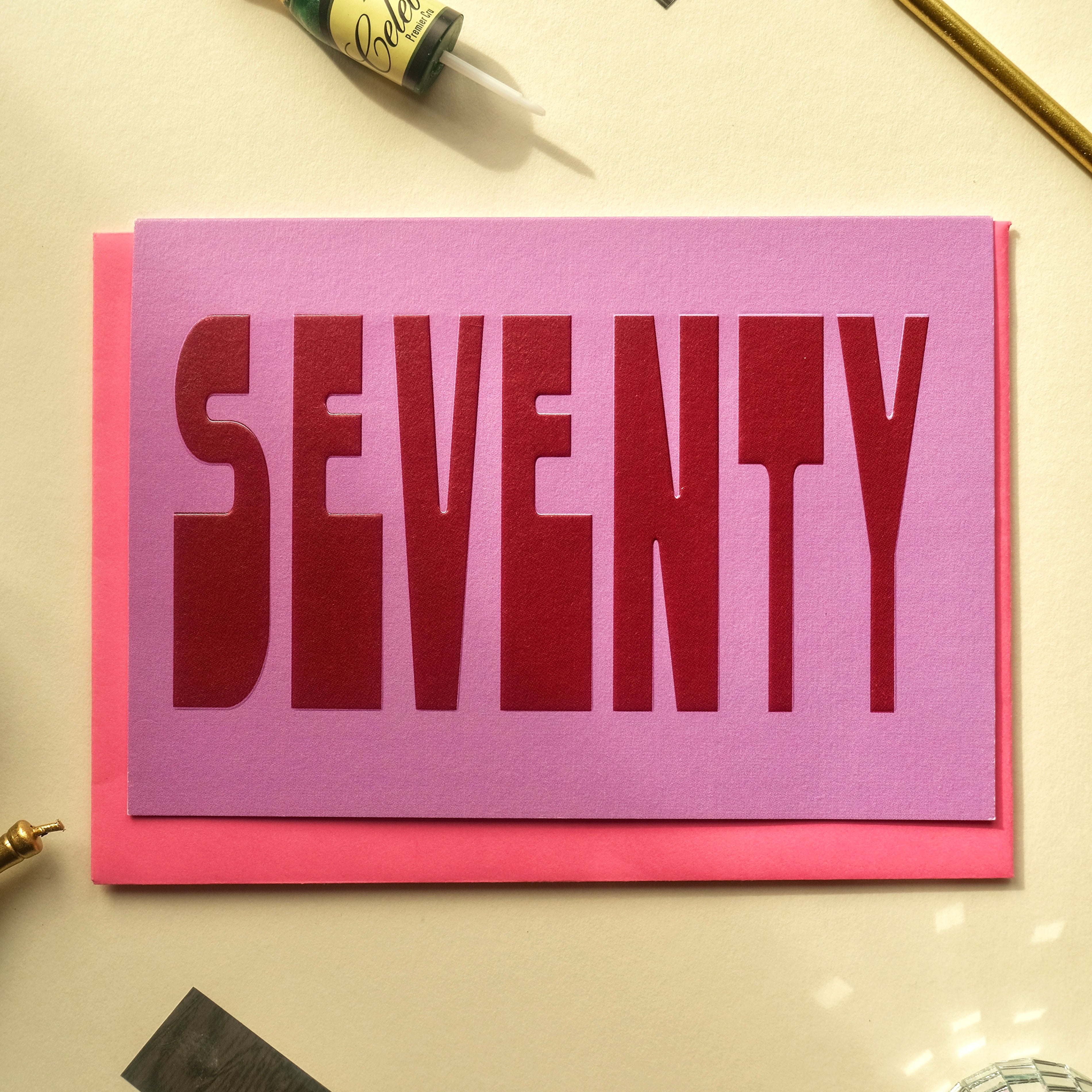 70 Age Greetings Card | Embossed