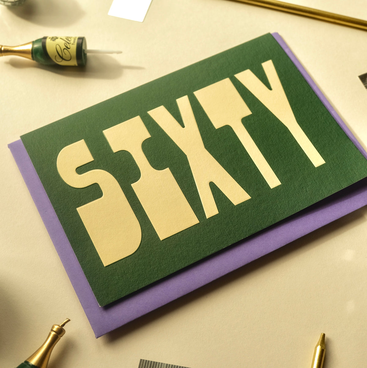 60 Age Greetings Card | Embossed